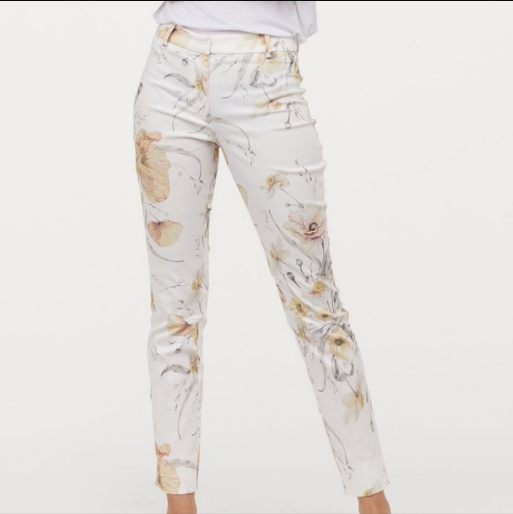 H&M Cream Floral Pants